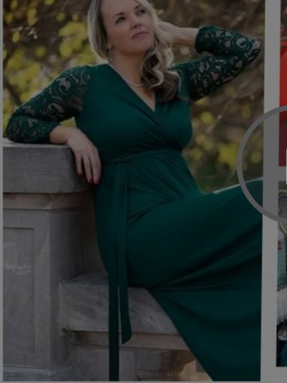 Women's Lace Sleeve Teal Maxi Dress with Belt Tie Size Small